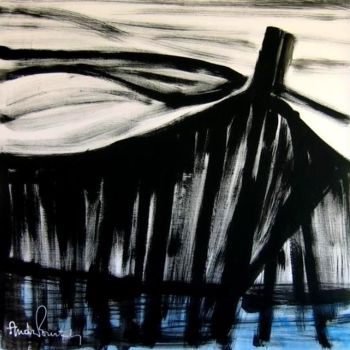 Peinture intitulée "serie noire la mer…" par Andre Pourtales, Œuvre d'art originale