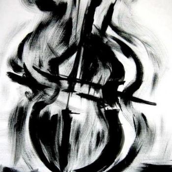 Painting titled "danse violoncelle" by Andre Pourtales, Original Artwork