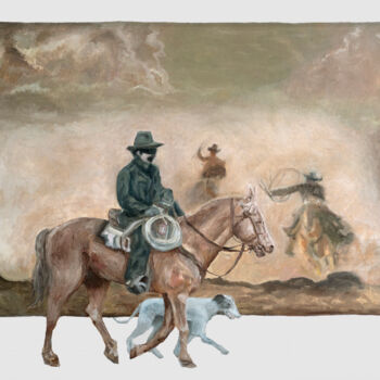 Ζωγραφική με τίτλο "The last run" από Sélène Cannet, Αυθεντικά έργα τέχνης, Λάδι Τοποθετήθηκε στο Ξύλινο φορείο σκελετό