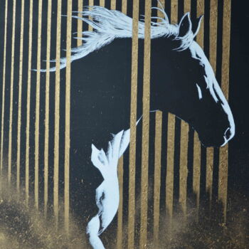 Peinture intitulée "cheval" par Selestino Roxo, Œuvre d'art originale, Acrylique Monté sur Châssis en bois