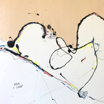 Painting titled "mon coeur" by Selin Baykal, Original Artwork, Acrylic