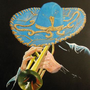 Peinture intitulée "El Mariachi. Musici…" par Jean-Claude Selles Brotons, Œuvre d'art originale, Huile