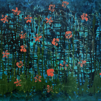 Painting titled "Deep Bloom" by Selma Bekkaoui, Original Artwork, Acrylic