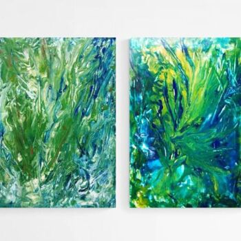 Картина под названием "Seaweed" - Selena Sashina, Подлинное произведение искусства, Акрил Установлен на Деревянная рама для…
