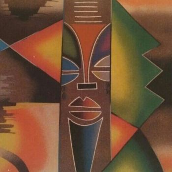 Painting titled "Pintura Africana" by Osvaldo Semedo, Original Artwork