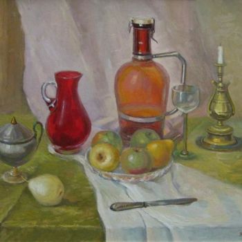 Painting titled "Натюрморт с фруктами" by Valerii Semenov, Original Artwork, Oil