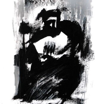 Картина под названием "Figure with Pan flu…" - Evgen Semenyuk, Подлинное произведение искусства, Акрил