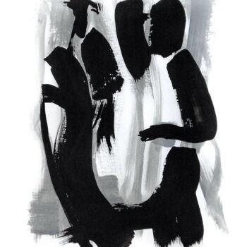 Painting titled "Figure with Bird" by Evgen Semenyuk, Original Artwork, Acrylic