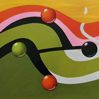 Peinture intitulée "Abstract Olive Grove" par Evgen Semenyuk, Œuvre d'art originale, Acrylique