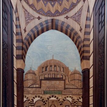 「Süleymaniye mosque/…」というタイトルの絵画 Semih Çelebiによって, オリジナルのアートワーク, エンボス加工