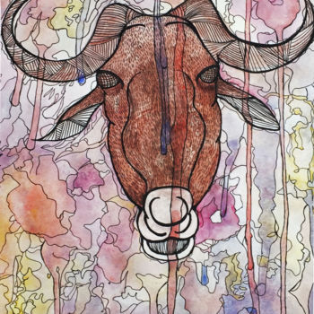 Рисунок под названием "Antilop" - Semihaoner, Подлинное произведение искусства, Акрил