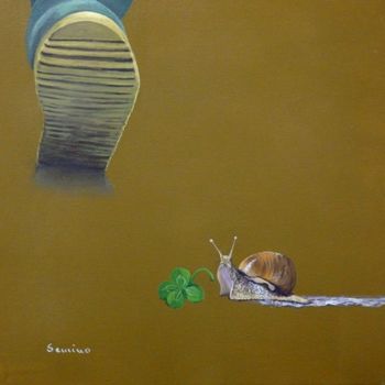 Pittura intitolato "La buona sorte" da Claudio Semino, Opera d'arte originale, Acrilico Montato su Pannello di legno