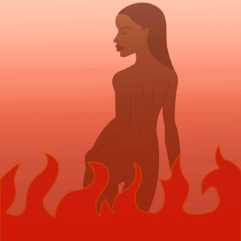Digital Arts titled "Flame" by Sena Eser, Original Artwork, Digital Painting