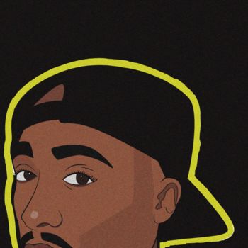 Artes digitais intitulada "tupac.jpg" por Sena Eser, Obras de arte originais, Pintura digital