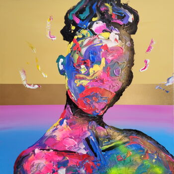 Картина под названием "Persona YB2301" - Alex Senchenko, Подлинное произведение искусства, Акрил Установлен на Деревянная ра…