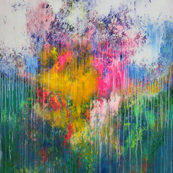 Картина под названием "Abstract 2395" - Alex Senchenko, Подлинное произведение искусства, Акрил Установлен на Деревянная рам…