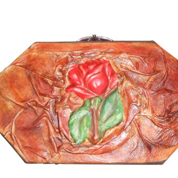 Sculptuur getiteld "Rose painting, leat…" door Senem Öcal, Origineel Kunstwerk, Leer