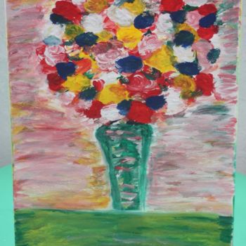 Schilderij getiteld "Bouquet de fleurs." door Senes Florentina, Origineel Kunstwerk, Acryl