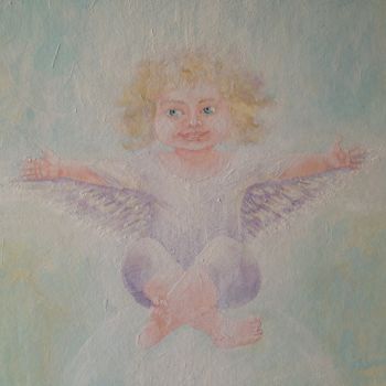 Painting titled "Маленький Ангел" by Ksenia Malysh, Original Artwork, Acrylic
