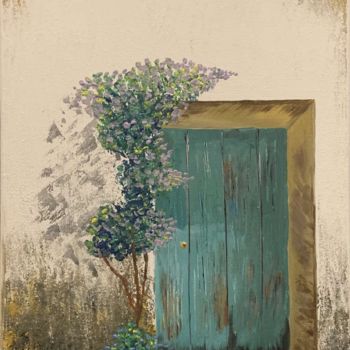 Malerei mit dem Titel "Die alte Tür" von Senida Kalac, Original-Kunstwerk, Acryl