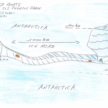 Dibujo titulada "Bifrost Antarctica" por Séni Doré, Obra de arte original, Lápiz