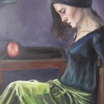 Painting titled "elma" by Şenol Karakaya, Original Artwork