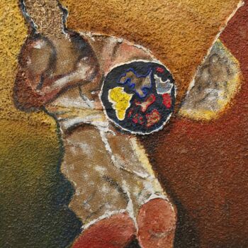 Картина под названием "Exil" - Sénou Fofana, Подлинное произведение искусства, Акрил Установлен на Деревянная рама для носил…
