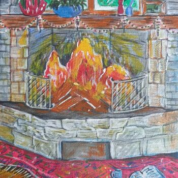 "View with fireplace" başlıklı Tablo Seon Young Park tarafından, Orijinal sanat, Akrilik