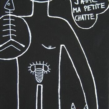 Ζωγραφική με τίτλο "Ma petite chatte" από Seona, Αυθεντικά έργα τέχνης, Λάδι