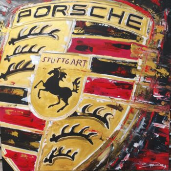Pittura intitolato "Porsche 911 Logo, 9…" da Sepp Wörle, Opera d'arte originale, Acrilico