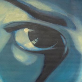 Pittura intitolato "Eyes in blu" da Marcela, Opera d'arte originale