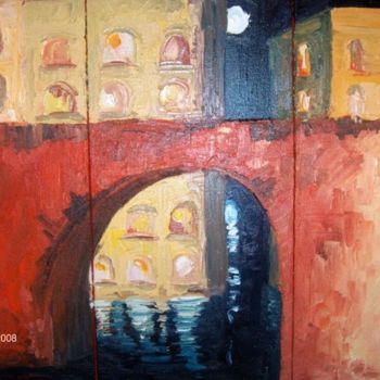Schilderij getiteld "Puente II" door Marcela, Origineel Kunstwerk
