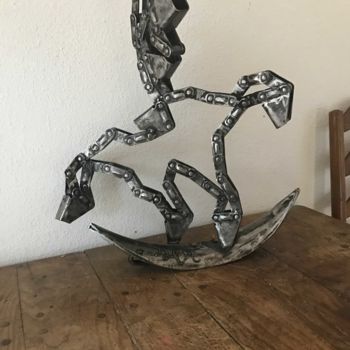 Sculpture titled "copain de willy" by Serge Bakouline, Original Artwork, Metals