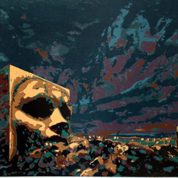 "Maskeler Mezarlığın…" başlıklı Baskıresim Serdar Kul tarafından, Orijinal sanat, Serigrafi
