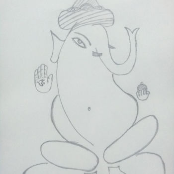 Disegno intitolato "Lord Ganesha" da Sreedhar (Seree) Eligala, Opera d'arte originale, Matita