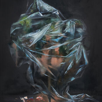 Painting titled "Respiro" by Serena Battisti, Original Artwork, Oil Mounted on Wood Stretcher frame