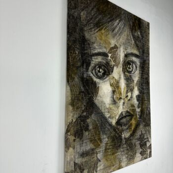Рисунок под названием "Anemone" - Serena Grassetti, Подлинное произведение искусства, Древесный уголь Установлен на Деревянн…