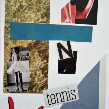 Collages intitulée "Tennis Court" par Diane K, Œuvre d'art originale