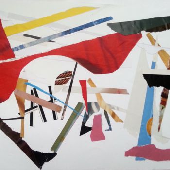 Collages titled "Craies et Pastels" by Diane K, Original Artwork, Paper cutting