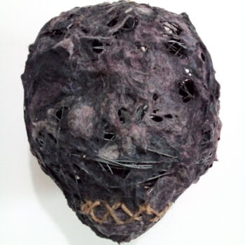 Скульптура под названием "Dried head" - Serendipity Liche, Подлинное произведение искусства, проволочный