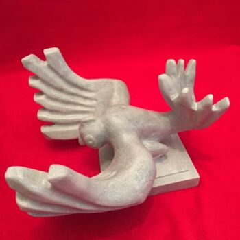 雕塑 标题为“Oiseau Gris en para…” 由Serge Alix, 原创艺术品, 石