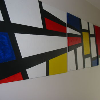 Schilderij getiteld "quintet colors" door Serge Arnaud, Origineel Kunstwerk, Acryl