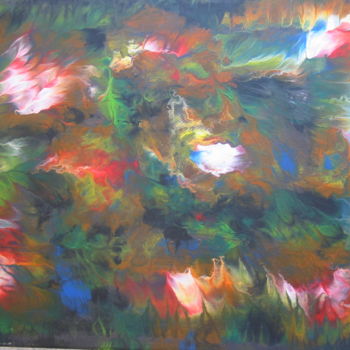 Pintura titulada "reflets de fleurs d…" por Serge Arnaud, Obra de arte original, Acrílico