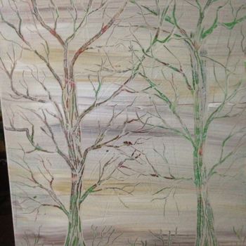 Schilderij getiteld "arbres en hivernage" door Serge Arnaud, Origineel Kunstwerk, Acryl