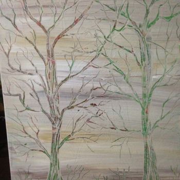 Painting titled "arbres en hivernage" by Serge Arnaud, Original Artwork, Acrylic