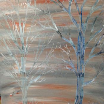 Painting titled "arbres sans feuille…" by Serge Arnaud, Original Artwork, Acrylic