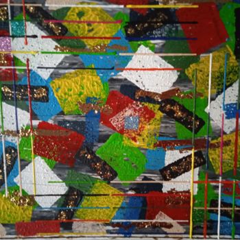 Pintura intitulada "sponges 7 labyrinth…" por Serge Arnaud, Obras de arte originais, Acrílico
