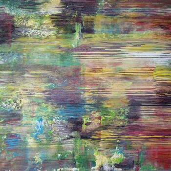 Ζωγραφική με τίτλο "nr 19 reflets dans…" από Serge Arnaud, Αυθεντικά έργα τέχνης, Ακρυλικό Τοποθετήθηκε στο Ξύλινο φορείο σκ…