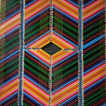 Collages intitulée "crayons de couleurs…" par Serge Arnaud, Œuvre d'art originale, Crayon