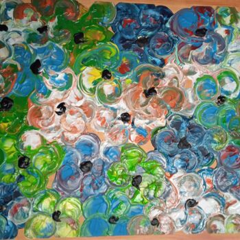 Pintura titulada "parterre de fleurs…" por Serge Arnaud, Obra de arte original, Acrílico Montado en Bastidor de camilla de m…